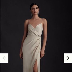 BHLDN Freya Satin Charmeuse Dress (Champagne /Size 4)